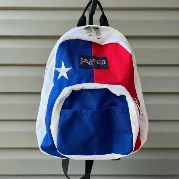 Jansport Handbags - Jansport White & Blue Half Pint Lone Star Mini Backpack 🎒